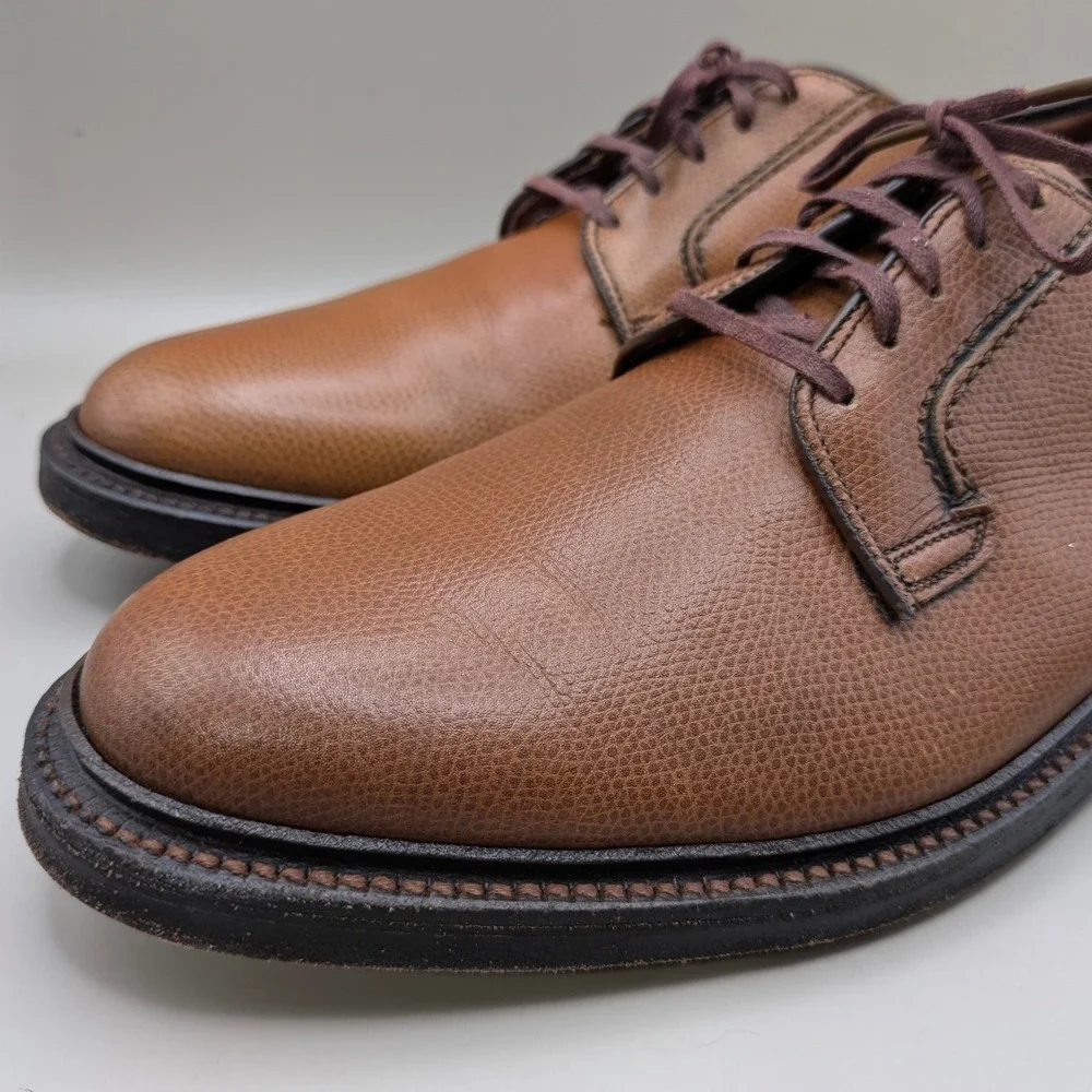 Vtg Hanover LB Sheppard Model 2102 Tan Calfskin Leather Derby Blucher Size 9